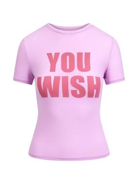 SKIMS Fits Everybody Pink 'YOU WISH' Tee